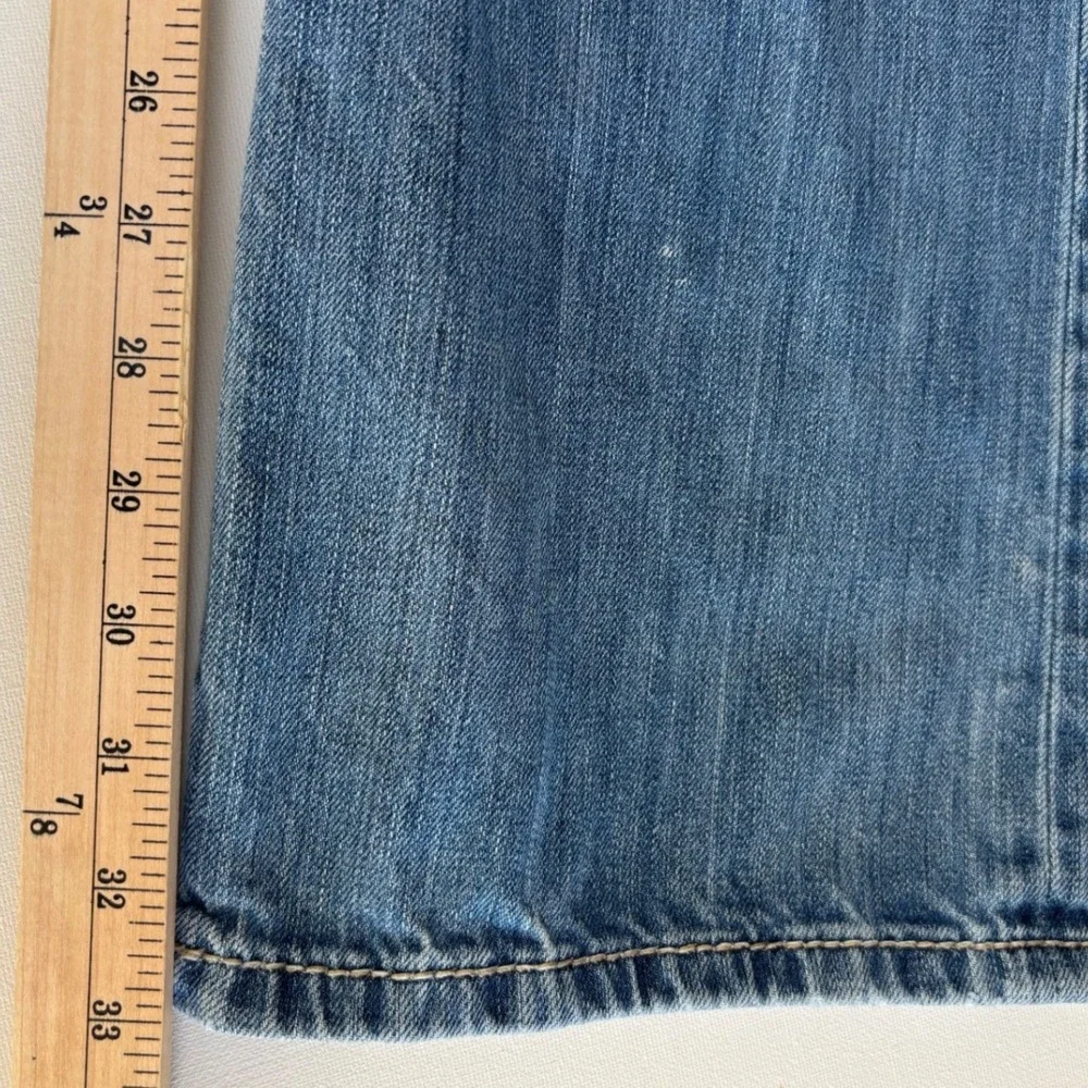 BKE Carter Straight Leg Jeans‎ Mens 32x33 Light Wash Distressed Blue Denim